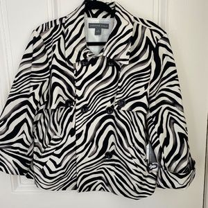 NWT Josephine Chaus Zebra Coat, Sz 16